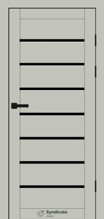 Двері Syndicat Doors PVC 102 Емелія Гріджо чорне скло